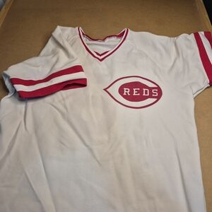 Cincinnati Reds White and Red Short-Sleeve Baseball Jersey - Read